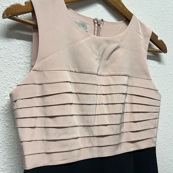 Hobbs Pink Black Colorblock Sleeveless Sheath Silk Dress Women's Size 2 - Picture 4 of 14